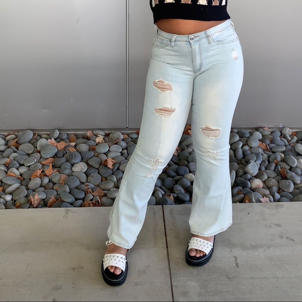 High rise flare jeans
